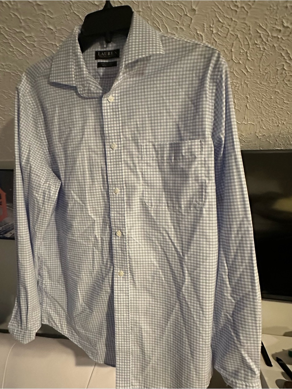 Lauren Ralph Lauren Light Blue Gingham Dress Shirt